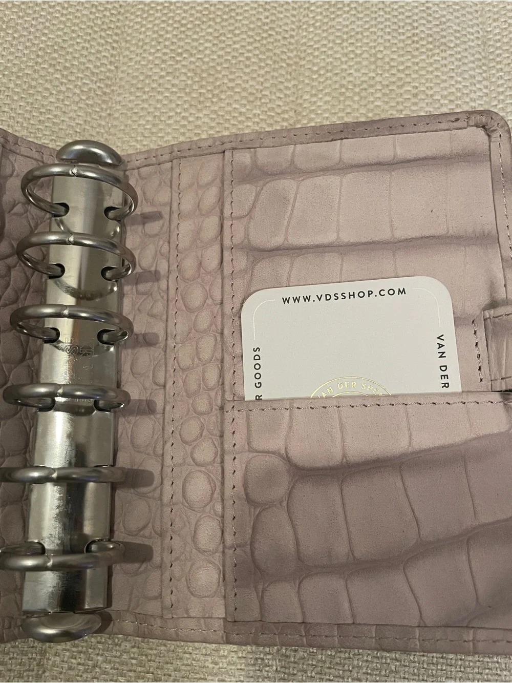 Van Der Spek Stardust Croco Suede Leather Planner Junior